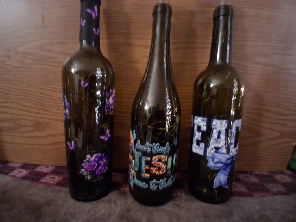 Lighted Wine Bottles